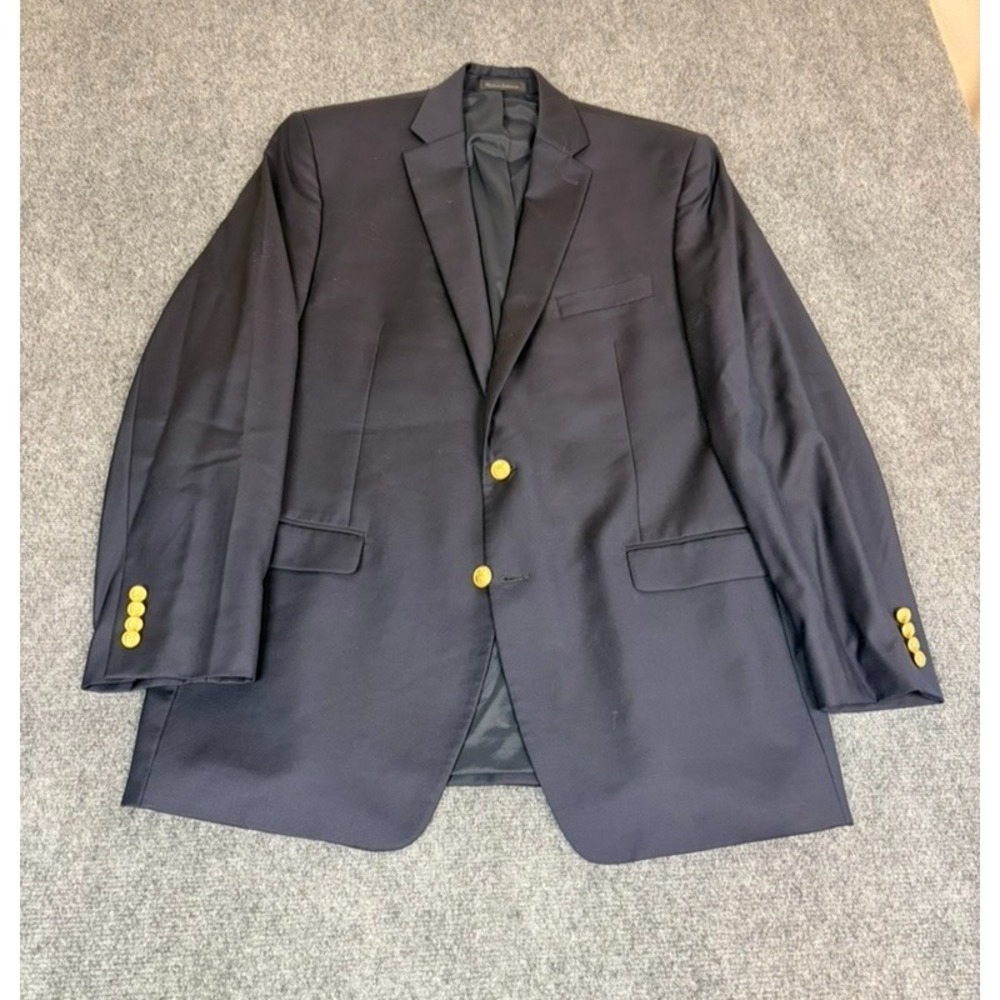 Lauren Ralph Lauren ‎ Blazer Navy With Gold Buttons 100% Wool 2 button Size 44L